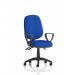 Eclipse Plus III Lever Task Operator Chair With Loop Arms Bespoke Colour Back And Seat Stevia Blue KCUP0865