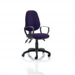 Eclipse III Lever Task Operator Chair Bespoke With Loop Arms In Purple KCUP0868