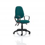 Eclipse III Lever Task Operator Chair Bespoke With Loop Arms In Teal KCUP0870