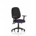 Eclipse Plus III Lever Task Operator Chair With Height Adjustable Arms Bespoke Colour Seat Tansy Purple KCUP0876