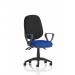 Eclipse Plus III Lever Task Operator Chair With Loop Arms Bespoke Colour Seat Stevia Blue KCUP0881