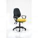Eclipse III Lever Task Operator Chair Black Back Bespoke Seat With Loop Arms In Yellow KCUP0883