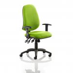 Eclipse XL Lever Task Operator Chair Bespoke With Height Adjustable Arms In Lime KCUP0890