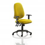 Eclipse Plus XL Lever Task Operator Chair Bespoke With Height Adjustable Arms In Senna Yellow KCUP0891