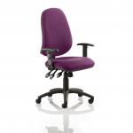 Eclipse XL Lever Task Operator Chair Bespoke With Height Adjustable Arms In Purple KCUP0892