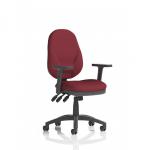 The photo captures a striking Dynamic General Desk Chair in Eclipse Plus XL design, featuring a lever for easy adjustment and height adjustable arms. The bespoke colour back and seat add a touch of unique style, while the vibrant contrast of ginseng chili makes this piece stand out.