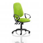 Eclipse XL Lever Task Operator Chair Bespoke With Loop Arms In Lime KCUP0898