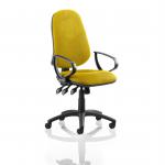 Eclipse Plus XL Lever Task Operator Chair Bespoke With Loop Arms In Senna Yellow KCUP0899