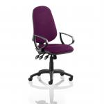 Eclipse XL Lever Task Operator Chair Bespoke With Loop Arms In Purple KCUP0900