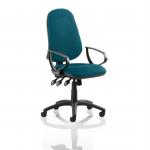 Eclipse Plus XL Lever Task Operator Chair Bespoke With Loop Arms In Maringa Teal KCUP0902