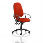 Eclipse Plus XL Lever Task Operator Chair Bespoke With Loop Arms In Tabasco Orange KCUP0903