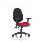 This image features a sleek and modern executive desk chair, with a dynamic design and adjustable arms. The ergonomic chair boasts a bespoke color seat in a rich Bergamot Cherry hue, adding a touch of sophistication to any office space. Keep productivity high and comfort levels even higher with the Eclipse Plus XL Lever Task Operator Chair.