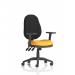 Eclipse Plus XL Lever Task Operator Chair With Height Adjustable Arms Bespoke Colour Seat Senna Yellow KCUP0907