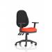 Eclipse Plus XL Lever Task Operator Chair With Height Adjustable Arms Bespoke Colour Seat Tabasco Orange KCUP0911