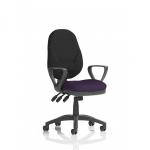 This image features a cutting-edge Dynamic General Desk Chair Eclipse Plus XL Lever Task Operator Chair with sleek Loop Arms and a customizable Bespoke Colour Seat in vibrant Tansy Purple.