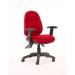 Luna II Lever Task Operator Chair Bespoke With Height Adjustable And Folding Arms In Post Box Red KCUP0920