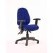 Luna II Lever Task Operator Chair Bespoke With Height Adjustable And Folding Arms In Admiral Blue KCUP0921