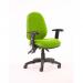 Luna II Lever Task Operator Chair Bespoke With Height Adjustable And Folding Arms In Lime KCUP0922