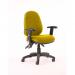 Luna II Lever Task Operator Chair Bespoke With Height Adjustable And Folding Arms In Yellow KCUP0923