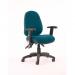 Luna II Lever Task Operator Chair Bespoke With Height Adjustable And Folding Arms In Teal KCUP0926