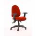 Luna II Lever Task Operator Chair Bespoke With Height Adjustable And Folding Arms In Orange KCUP0927