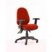 Luna II Lever Task Operator Chair Bespoke With Height Adjustable And Folding Arms In Orange KCUP0927