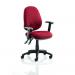 Luna II Lever Task Operator Chair Bespoke With Height Adjustable Arms In Post Box Red KCUP0928