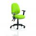 Luna II Lever Task Operator Chair Bespoke With Height Adjustable Arms In Lime KCUP0930