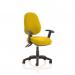 Luna II Lever Task Operator Chair Bespoke With Height Adjustable Arms In Yellow KCUP0931