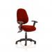 Luna II Lever Task Operator Chair Bespoke With Height Adjustable Arms In Ginseng Chilli KCUP0933