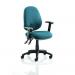 Luna II Lever Task Operator Chair Bespoke With Height Adjustable Arms In Teal KCUP0934