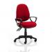 Luna II Lever Task Operator Chair Bespoke With Loop Arms In Post Box Red KCUP0936