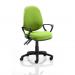 Luna II Lever Task Operator Chair Bespoke With Loop Arms In Lime KCUP0938