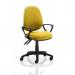 Luna II Lever Task Operator Chair Bespoke With Loop Arms In Yellow KCUP0939