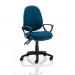 Luna II Lever Task Operator Chair Bespoke With Loop Arms In Teal KCUP0942