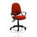 Luna II Lever Task Operator Chair Bespoke With Loop Arms In Orange KCUP0943