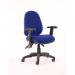 Luna III Lever Task Operator Chair Bespoke With Height Adjustable And Folding Arms In Admiral Blue KCUP0945