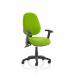 Luna III Lever Task Operator Chair Bespoke With Height Adjustable And Folding Arms In Lime KCUP0946