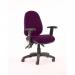 Luna III Lever Task Operator Chair Bespoke With Height Adjustable And Folding Arms In Purple KCUP0948