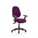 Luna III Lever Task Operator Chair Bespoke With Height Adjustable Arms In Purple KCUP0956