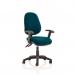 Luna III Lever Task Operator Chair Bespoke With Height Adjustable Arms In Teal KCUP0958
