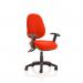 Luna III Lever Task Operator Chair Bespoke With Height Adjustable Arms In Orange KCUP0959