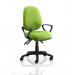 Luna III Lever Task Operator Chair Bespoke With Loop Arms In Lime KCUP0962