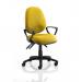 Luna III Lever Task Operator Chair Bespoke With Loop Arms In Yellow KCUP0963