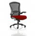 Houston Heavy Duty Task Operator Chair Black Mesh Back Bespoke Colour Seat Ginseng Chilli KCUP0994