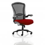 Houston Heavy Duty Task Operator Chair Black Mesh Back Bespoke Seat In Ginseng Chilli KCUP0994