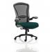 Houston Heavy Duty Task Operator Chair Black Mesh Back Bespoke Colour Seat Maringa Teal KCUP0995