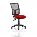 Eclipse II Lever Task Operator Chair Mesh Back With Bespoke Colour Seat in Post Box Red KCUP1001