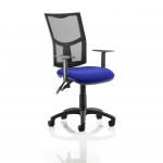 Eclipse II Lever Task Operator Chair Mesh Back With Bespoke Colour Seat in Admiral Blue With Height Adjustable Arms KCUP1011