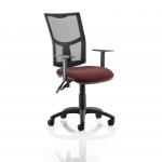 Eclipse II Lever Task Operator Chair Mesh Back With Bespoke Colour Seat in Ginseng Chilli With Height Adjustable Arms KCUP1014
